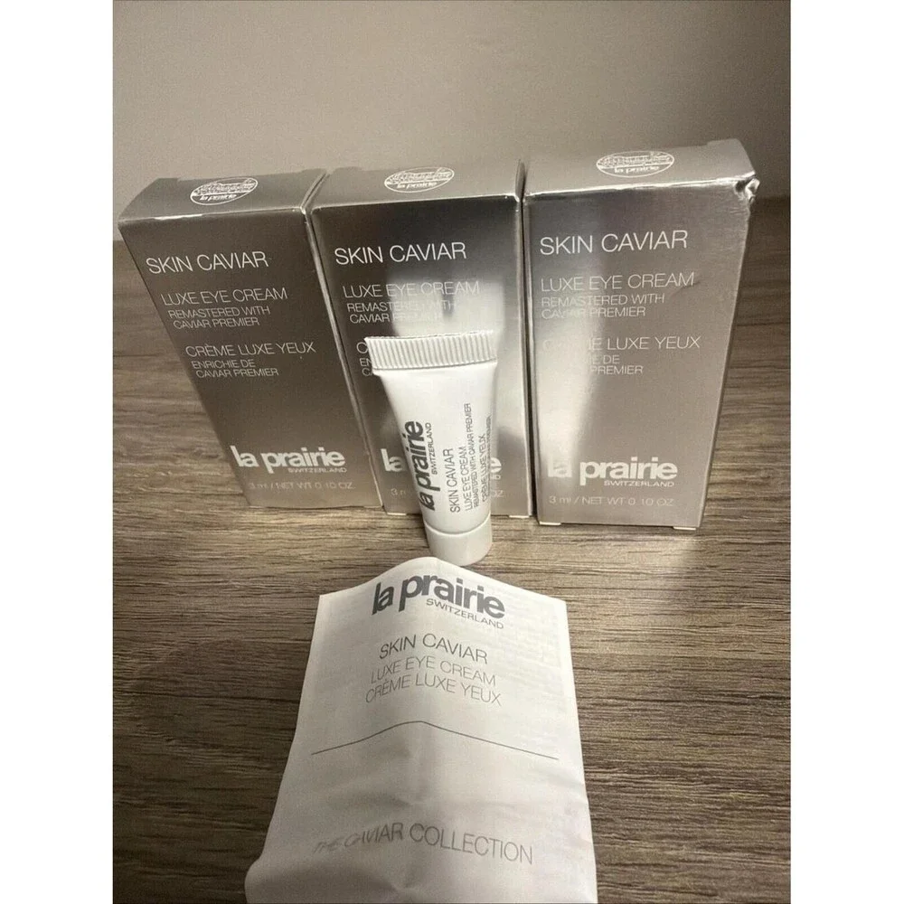 3 X La Prairie Skin Caviar Luxe Eye Cream TRAVEL SIZE: 0.10 oz/ 3 ml NEW FRESH